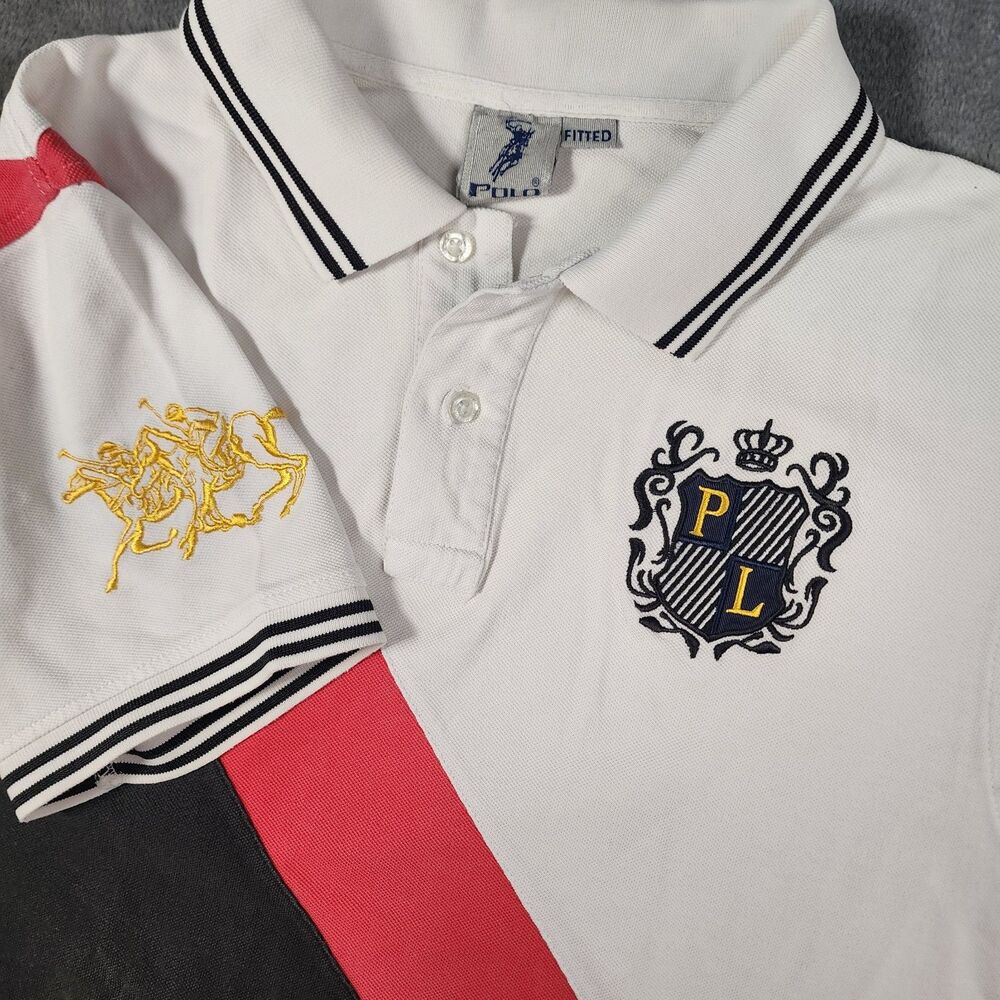 Polo Ralph Lauren Men's Large Crest Polo Shirt Striped Rugby Gold Pony Casual